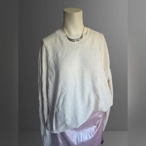 Y2K Banana Republic Oversized Cream Knit Sweater Soft Preppy Minimalist XXLMens